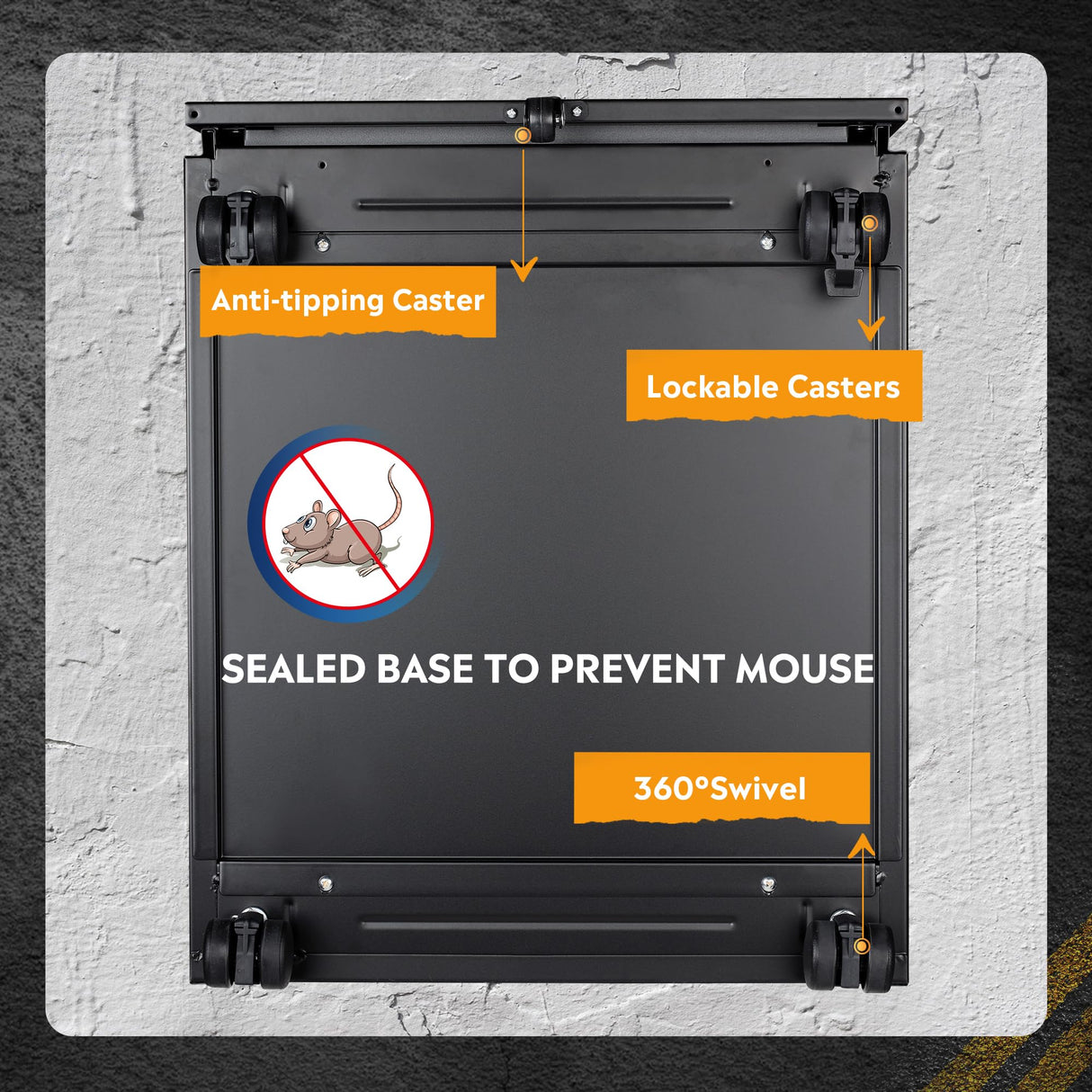 DEVAISE 2-Drawer Mobile File Cabinet with Lock, Commercial Vertical Cabinet in Black DEVAISE