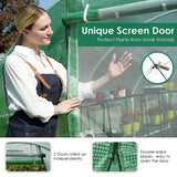 Quictent 12x6.6x6.6FT Fast Setup Greenhouse for Outdoors (QUIC-Install), 20-MIN Tool Free Install Walk-in Galvanized Green House, 6 Screen Window 1 Zipper Screen Door, Green Quictent