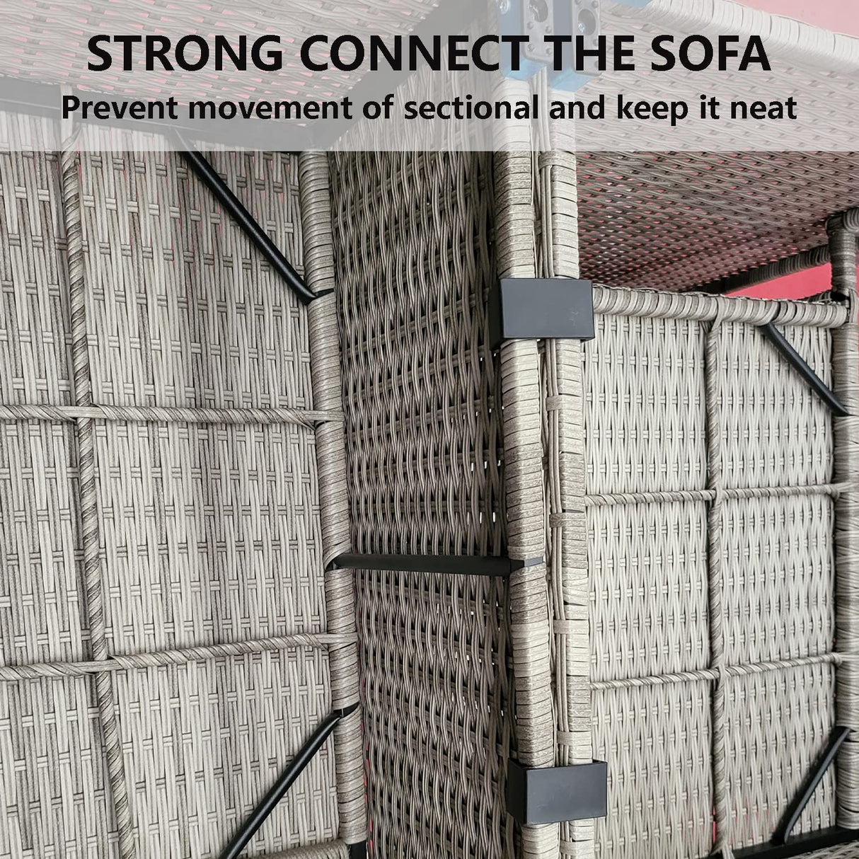 10 Pieces Outdoor Patio Furniture Clips Sectional Couch Sofa Funiture Clips Wicker Rattan Furniture Alignment Connector Wicker Chair Fastener Clips Connect The Sectional or Module Outdoor Couch Black Patio Novagarden