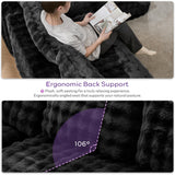 TYBOATLE 107’’ Boneless Slow-Rebound Memory Foam Couch, Cloud Sectional Couches for Living Room w/Upgraded Fabric, Deep Seat Comfy Fluffy L Shaped Modular Sectional Sofa (Black, Left Facing Chaise) TYBOATLE