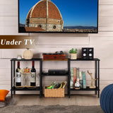 TV Stands for Living Room 50 inch TV Stand with Power Outlet Entertainment Center with Storage 3 Tier TV Console Table for 50 43 40 32 inch TV, Black Luplom