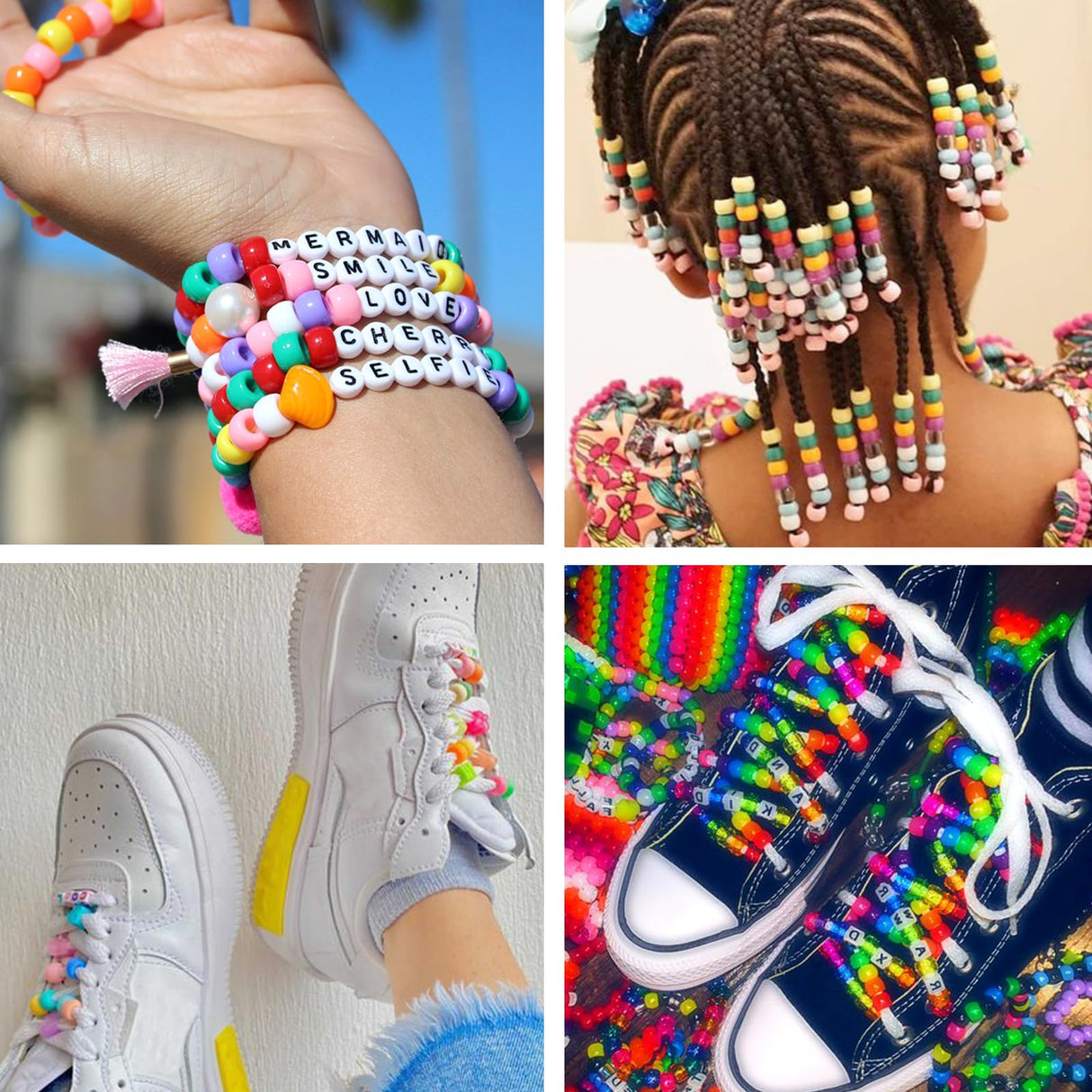 QUEFE 2350pcs, 64 Colors, Pony Beads for Bracelet Making Kit, Rainbow Kandi Beads Friendship Bracelet Kit, Letter Beads and Elastic Strings for Bracelet Necklace Making, Craft Gifts Set for Girls QUEFE