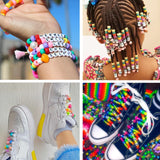 QUEFE 2350pcs, 64 Colors, Pony Beads for Bracelet Making Kit, Rainbow Kandi Beads Friendship Bracelet Kit, Letter Beads and Elastic Strings for Bracelet Necklace Making, Craft Gifts Set for Girls QUEFE
