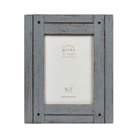 PRINZ Homestead Rustic Wood Frame in Distressed Finish, Gray, 5x7 Prinz