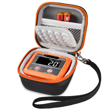 ANKHOH Case Compatible with Klein Tools 935DAG Digital Electronic Level and Angle Gauge, Finder Protractors Carrying Storage Holder Bag Fits for Degree Ranges Measures Batteries (Box Only), Orange ANKHOH