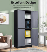 SISESOL Metal Storage Cabinet - 71 Inch Tall Large Steel Utility Locker with 3 Adjustable Shelves & Locking Doors - Garage Storage Cabinets for Tool Storage and Ammo Locker SISESOL