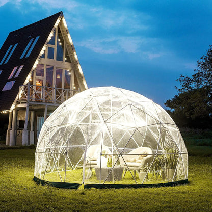 LVAOSTT Garden Dome Igloo Bubble Tent 12FT Clear Tent Outdoor for Garden, Weather Proof Pod Camping Patio Igloo Tent for Backyard Canopy Gazebos Screen House Room Lean to Greenhouse - WoodArtSupply