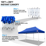 MASTERCANOPY Pop Up Canopy Tent Commercial Grade 10x20 Instant Shelter (Blue) MASTERCANOPY