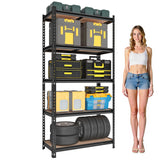 Homtell 72" H Metal Storage Shelves 1500LBS Heavy Duty,5 Tier Garage Shelving Unit,Adjustable Garage Storage Utility Rack for Kitchen Pantry Basement Bathroom Closet Homtell