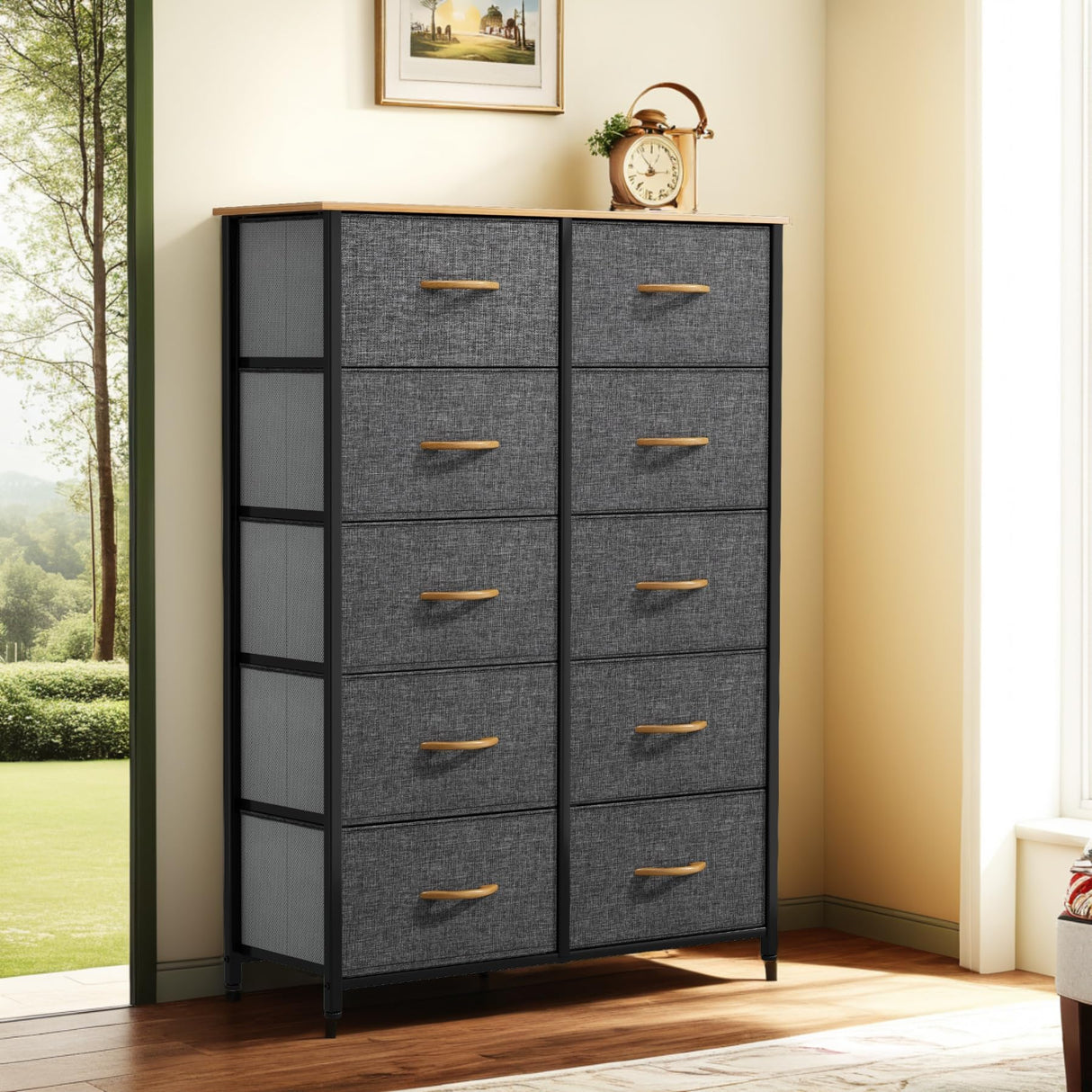 YITAHOME 10 Drawers Dresser, Fabric Dresser, Fabric Storage Tower, Organizer Unit for Bedroom, Living Room, Hallway, Closets YITAHOME