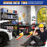 LLIIFFEE 72" H Garage Shelving,5 Tier Metal Shelving Unit,Adjustable Storage Shelves Rack,3000LBS Heavy Duty Garage Shelves,Office,Warehouse,Basement,Black (72" H*36" W*16" D) LLIIFFEE