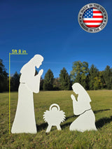 FrontYard Originals Complete All-Weather Life Size Outdoor Nativity Display, Made in The USA, Durable Solid Plastic FrontYard Originals