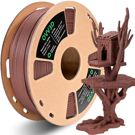OVV3D Wood PLA Filament 1.75mm, Cherrywood Filament 3D Printer Filament, Add More Than 30% Real Wood Fiber, Matte Frosted 3D Filament, 1.75 PLA 3D Printing Filament OVVNYXE