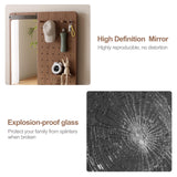 Wall Mirror Full Length,Wood Mirror with Shelf,Rustic Mirror with Hooks Full Length Mirror Wall Mounted Mirror with Multifunctional Design Panel,Living Room,Entryway KungFuWood