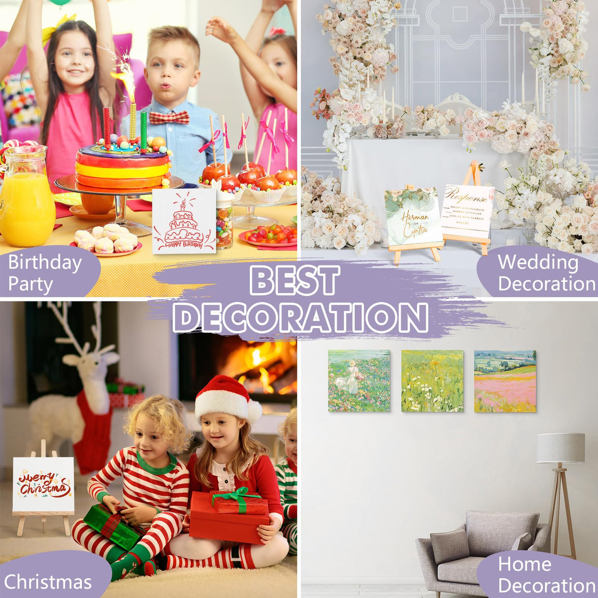 FUMILE Canvas Boards for Painting 8x8, 6 Pack Canvases for Painting Primed Acid Free Blank Canvas Panels for Painting Canvas for Classroom and Painting Parties. FUMILE