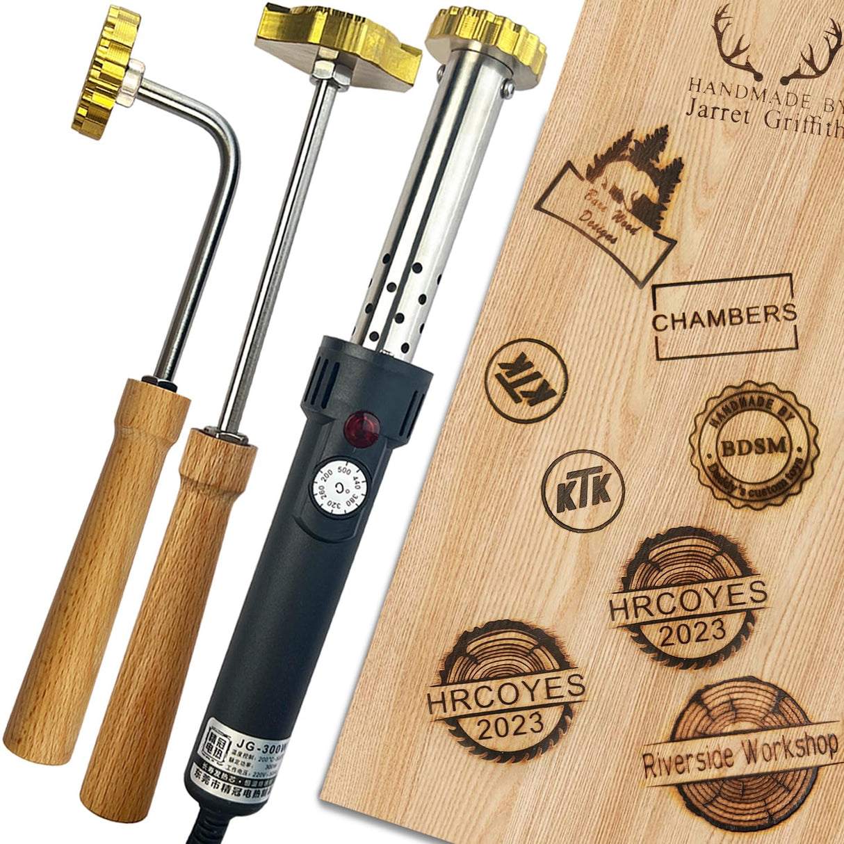 Custom Branding Iron Stamp for Wood and Leather - Personalised Logo Tool by HRCOYES (1.5x1.5 Inch) HRCOYES