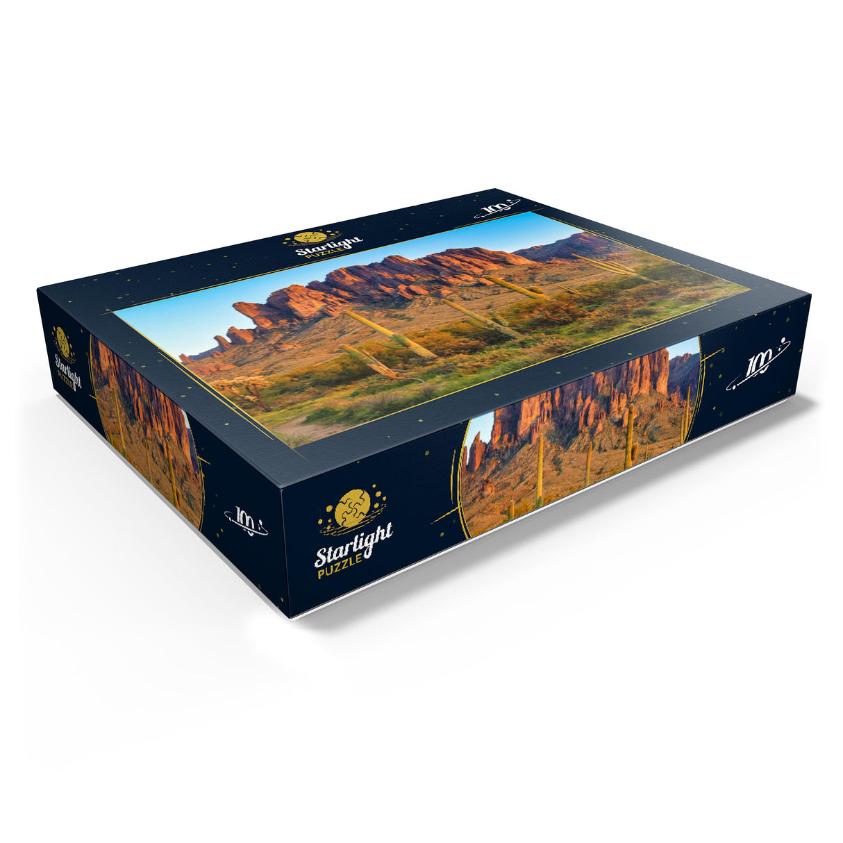 MyPuzzle The Superstition Mountains and Sonoran Desert Landscape at Sunset in Lost Dutchman State Park, Arizona - Premium 100 Piece Jigsaw Puzzle for Adults MyPuzzle.com
