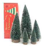 NotiGat Mini Christmas Tree Bottle Brush Christmas Trees with Wooden Bases Christmas Decorations for Party Table top decer Christmas Tree （5pcs） NotiGat