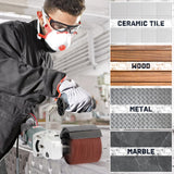 KUIMIT Handheld Metal Burnishing Machine,Electric Sander Polisher for Wood Stainless Steel Polishing,Lock Switch,Auxiliary Handle KUIMIT