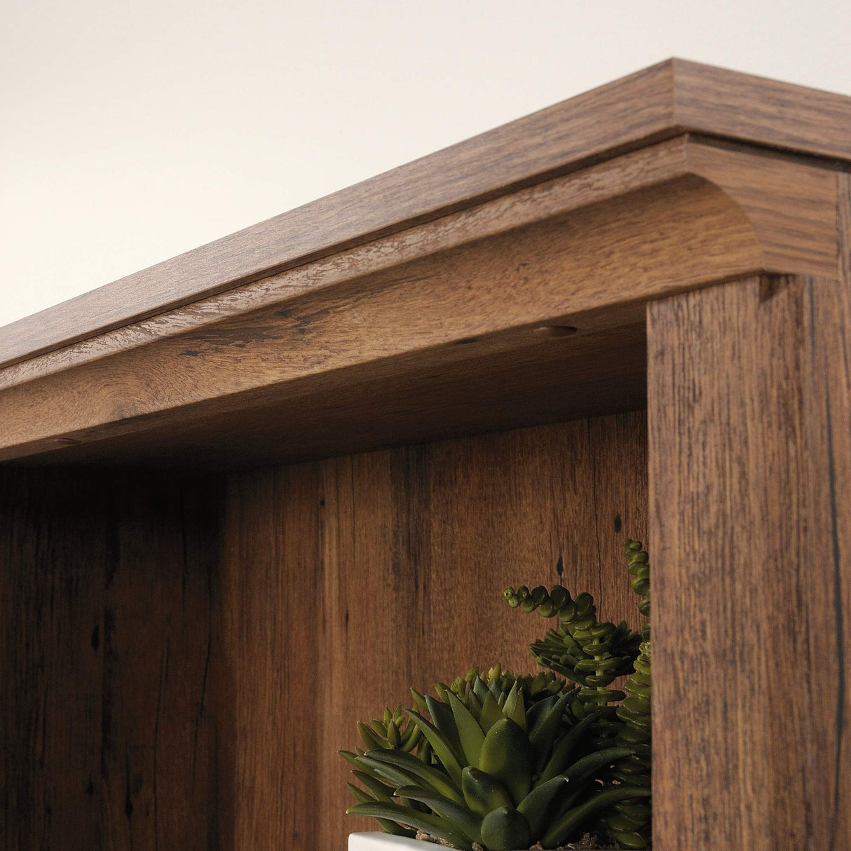 Sauder Select Book Shelf, Bookshelf with Storage, Library Bookcase with Doors and Adjustable Shelves, in Vintage Oak Sauder