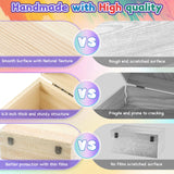 Large Unfinished Wooden Boxes Set of 2 Sizes Wood Box with Hinged Lid – Large Wooden Boxes– Keepsake Memory Boxs- for DIY Crafts, Gifts, Jewelry,Wedding and Storage – Handcrafted Box HIPNOOK