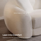 SICOTAS 90.6" Curved Convertible Sofa Couch Bed for Living Room Futon Cloud Boneless Sleeper Sofa Pull Out Floor Couch with Deep Seat Modern 3 Seater Foam Bed No Assembly for Bedroom Apartment, White SICOTAS