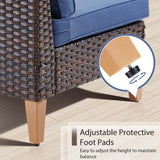 HUMMUH Patio Furniture Set with Fire Pit,Outdoor Modular Sectional Couch Loveseat Chairs with Table,All Weather PE Wicker Patio Conversation Sets for Deck Porch Backyard HUMMUH