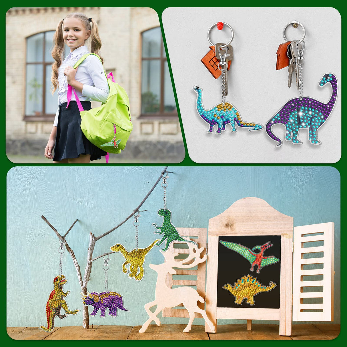 MTLEE 8 Pcs Diamond Art Keychains Kids Arts and Crafts 5D Diamond Art Kits Gem Keychains for Boys Girls Ages 8-12 DIY Gift Birthday Party(Ocean Style) MTLEE