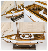 SAILINGSTORY Wooden Sailboat Decor Sail Boat Model Ship Sailing Yacht for Home Decoration Wood Color HOME DECOR SAILINGSTORY