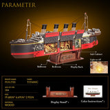 Titanic Model 3D Wooden Puzzles for Adults, Titanic Model Kit Set, Titanic Toys for Adults Teens with LED Light, Dance Hall, Lounge, Home Decor, Birthday, Christmas Fuiltee