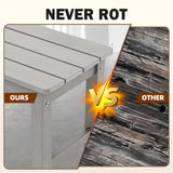 WISHCII Outdoor Bench, Poly Lumber Weatherproof, 2 Person Patio Benches for Outdoors, Never Rot and Fade Backless Bench, Suit for Garden Park and Porch(Grey) WISHCII