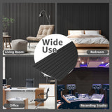 Art3dwallpanels 10 Pack Acoustic Panels, 48" X 12" X 0.35" Soundproof Wall Panels, Self Adhesive High Density Sound Absorbing Acoustic Treatment for Recording Studio, Office, Black Art3dwallpanels