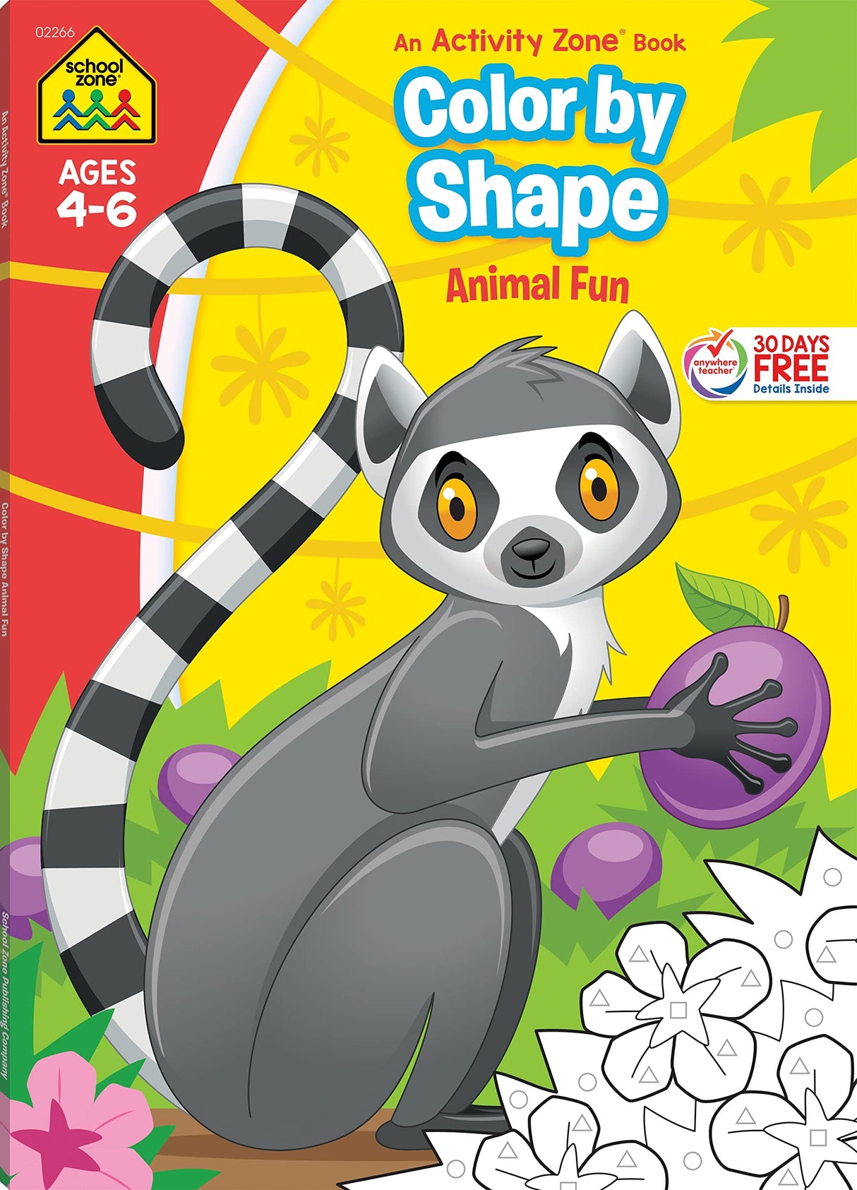 School Zone Color By Shape Animal Fun Workbook: 64 Pages, Preschool, Kindergarten, 1st Grade, Basic Shapes, Coloring, Wildlife, Ages 4 to 6 (Activity Zone Book Series) School Zone