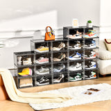 Amllas New 8 Pack Shoe Boxes Stackable, Large Shoe Storage Organizer with Lids,Drop Side Shoe Containers for Entryway,Sneaker Storage Fit up to US Size 13 for Men/Women(13’’x 10.6”x 8.3”) Amllas