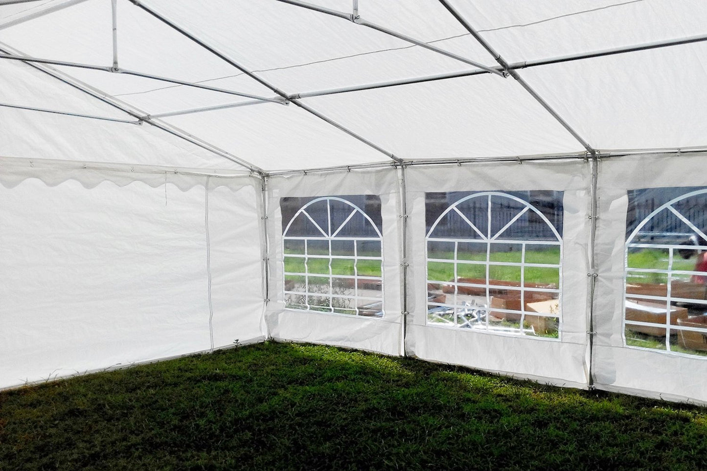 AMERICAN PHOENIX Party Tent 20x20 ft Heavy Duty Canopy Shelter for Wedding Event Fair with Fire Retardant Roof with Sidewalls and Windows White (20x20 - PE)