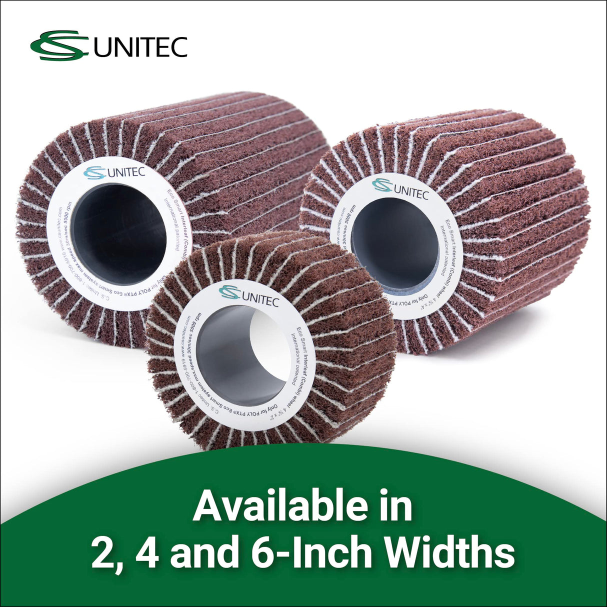C.S. Unitec | PTX Interleaf Combi Wheel | 80 Grit Metal & Wood Buffer Polisher Machine Attachment for Grinder Tool | 4" Diameter x 4-1/8" Wide (47312) CS Unitec