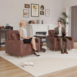 Esright Futon Chair Bed, 3-in-1 Pull-Out Sleeper Sofa Reading Chair for Adults, Convertible Sofa Chair with 3-Level Backrest for Small Space, Dorm, Living Room, Apartment, Office, Saddle Brown Esright