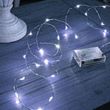 Dazzle Bright Fairy Lights Battery Operated, 20 FT 60 LED Silver Wire Waterproof Battery Operated String Lights, Christmas Decorations for Indoor Outdoor Bedroom Yard Decor, White Dazzle Bright