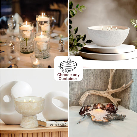 Pearled Candle Sand Gift Set - 18oz Sand Wax, 30 Wicks, 2X Natural Fragrance Oils + Free Large Glass Jar Included - Smoke-Free Powder Snow Candles, Upto 120 Hours Burn Time - DIY Candle Making Kit Fiora Naturals