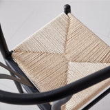 Lecafur HL Wishbone Dining Chairs Set of 6 Metal Mid Century Modern Weave Kitchen Chairs, Black Finish Lecafur HL