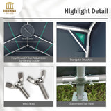 HERA'S PALACE 13x22 ft Heavy Duty Carport Portable Canopy Storage Shelter Shed with Metal Frame and Divider Curtain All-Season Tarp for Car Boat Truck Motorcycle HERA'S PALACE