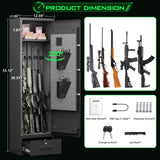 kavey 4-6 Gun Safe, Gun Safes for Home Rifles and Pistols, Rifle Safe, Quick Access Gun Cabinet for Rifles and Shotguns with Backlit Backlit Keypad, Gun Safes & Cabinets with Drawer and 3 Gun Racks kavey