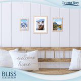 Icona Bay 8x10 Light Oak Picture Frame with Removable Mat for 5x7 Photo, Modern Style Wood Composite Frame, Table Top or Wall Mount, Bliss Collection Icona Bay