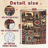 Blanket Cabin Rustic Bear Deer Throw Blanket Lodge Moose Soft Warm Velvet Blanket Lightweight Bed Blanket Farmhouse Home Decor Fleece Blanket Sofa Blanket Luxurious Gift for Men Women KAPLIPE