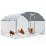 Veehoo Large Metal Chicken Coop for 6-10 Chickens, Walk-in Chicken Run Outdoor Duck Pens Rabbit Cage with Water-Resident and Anti-UV Cover for Outside,Backyard and Farm, 6.5' L x 9.8' W x 6.5' H Veehoo