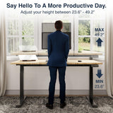 Desky Dual Light Bamboo Standing Desk - 72x30 Electric Standing Desk - Dual Motor, 3 Stage Adjustable Height Desk with 4 presets - Ergonomic Wood Desky