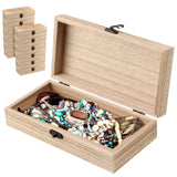 MUKLEI 12PCS Unfinished Wooden Boxes, 7.8 x 3.9 x 1.9 Inches Rectangle Wood Box with Hinged Lids, Small Storage Box for Crafts, Jewelry MUKLEI
