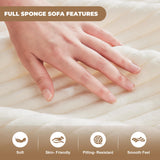 Mangodan Cloud Sectional Couch, Modular Sectional Sofa for Living Room, Boneless Sofa with Deep Seat, Fluffy Comfy Couch with L-Shaped Chaise, No Assembly Required, Beige Mangodan