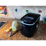 Magic Chef Portable Countertop Ice Maker, Small Ice Maker for Kitchen or Home Bar, Tabletop Ice Maker for Parties, 27-Pound Capacity, Black Magic Chef