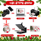 30 Pieces Sublimation Ornament Blank Sublimation Double Sided Blanks Christmas Ornament Blank Personalized Sublimation Blank Pendants DIY Sublimation Pendant Blank with Red Ribbon (Snowflake Style) Blulu